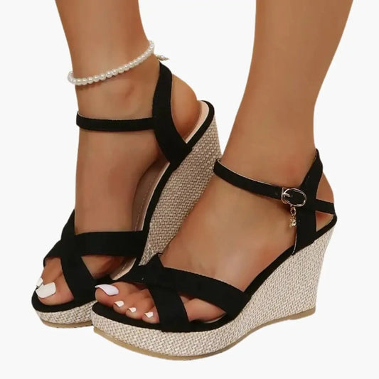 Rosario | Women's wedge sandals with buckle and cushioned insole