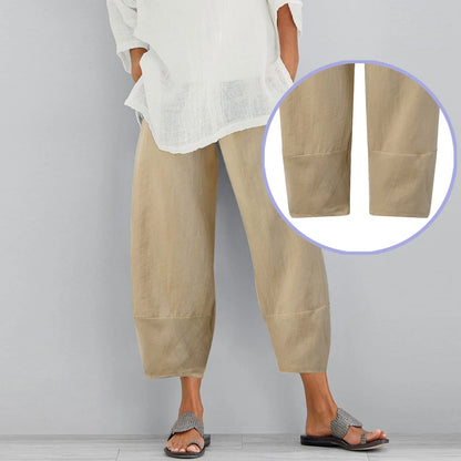 Mireya | Mujer pantalón ancho con diseño suelto y largo cropped