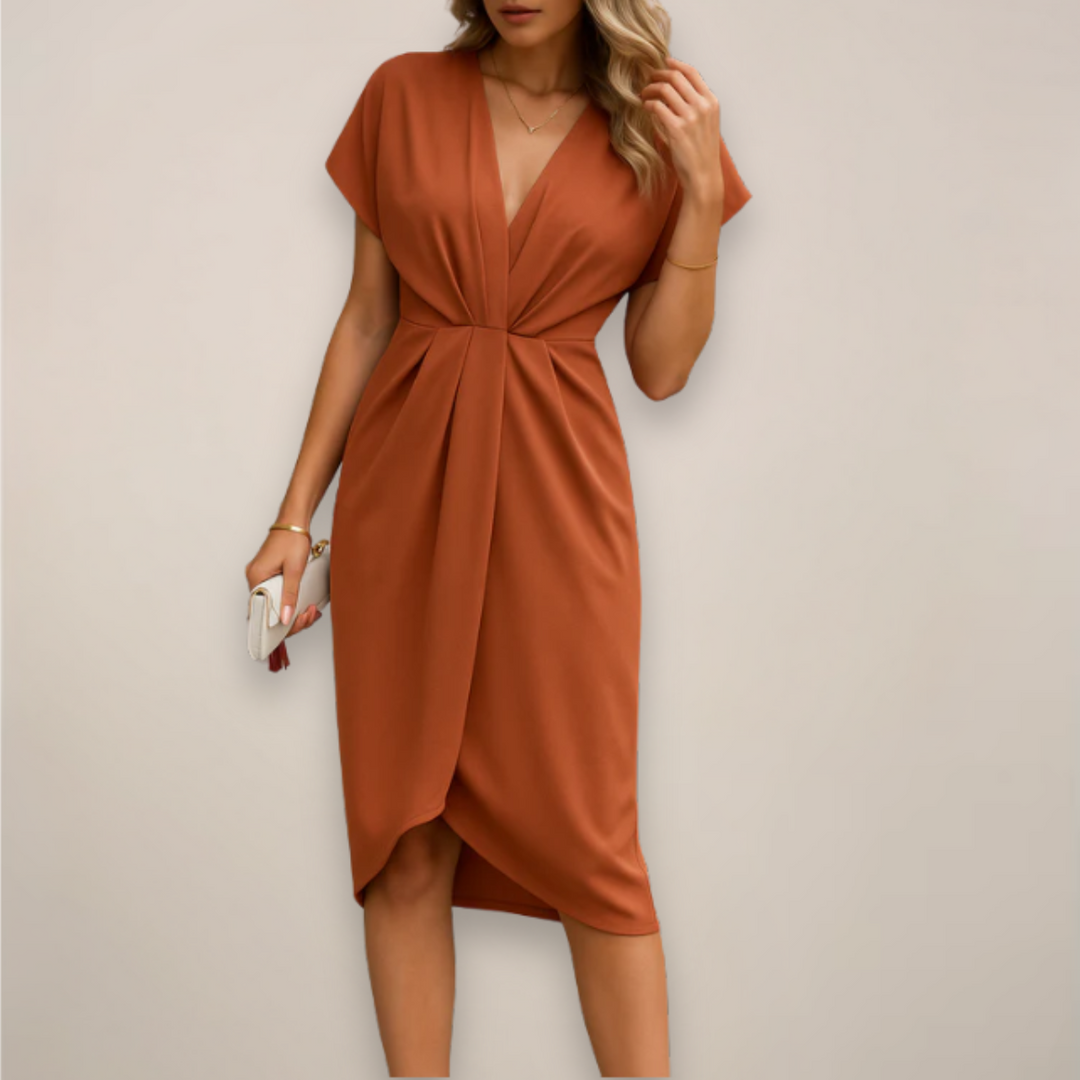 Nativia | Vestido cruzado de mujer con escote en pico elegante