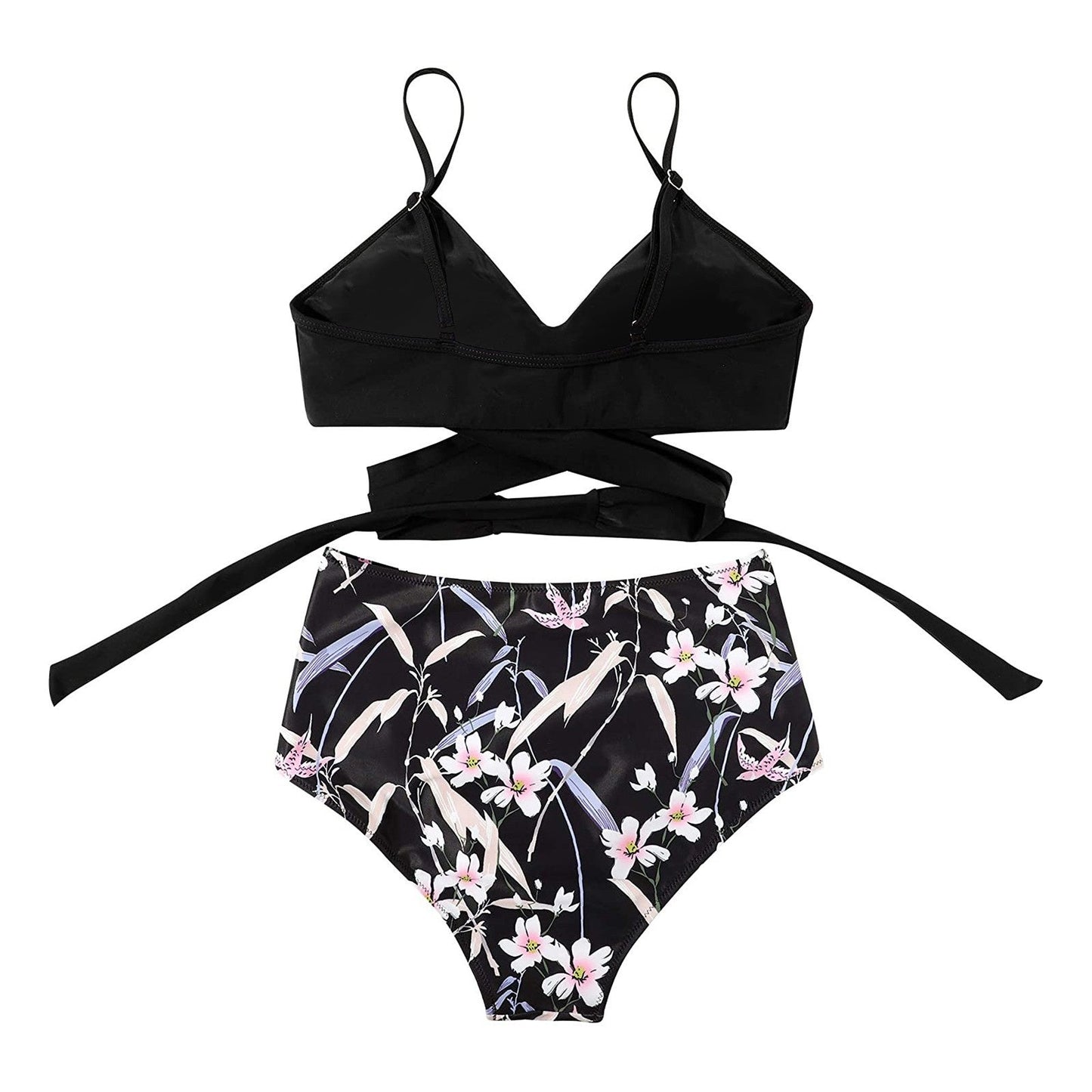 Rosalina | Bikini für Damen mit hohem Bund und Blumenmuster  