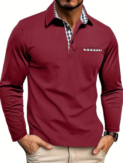 Elegancka męska koszulka polo z długim rękawem