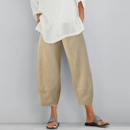 Mireya | Mujer pantalón ancho con diseño suelto y largo cropped