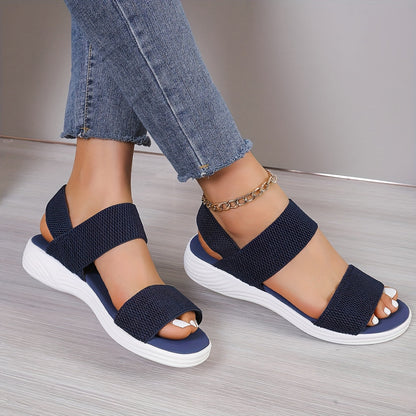 Leocadia | Leichte Damensandalen mit elastischen Riemen für den Sommer  