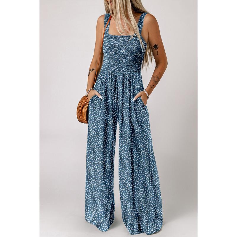 Jasmirael | Weitbeiniger, floraler Frühlings-Jumpsuit für Damen  