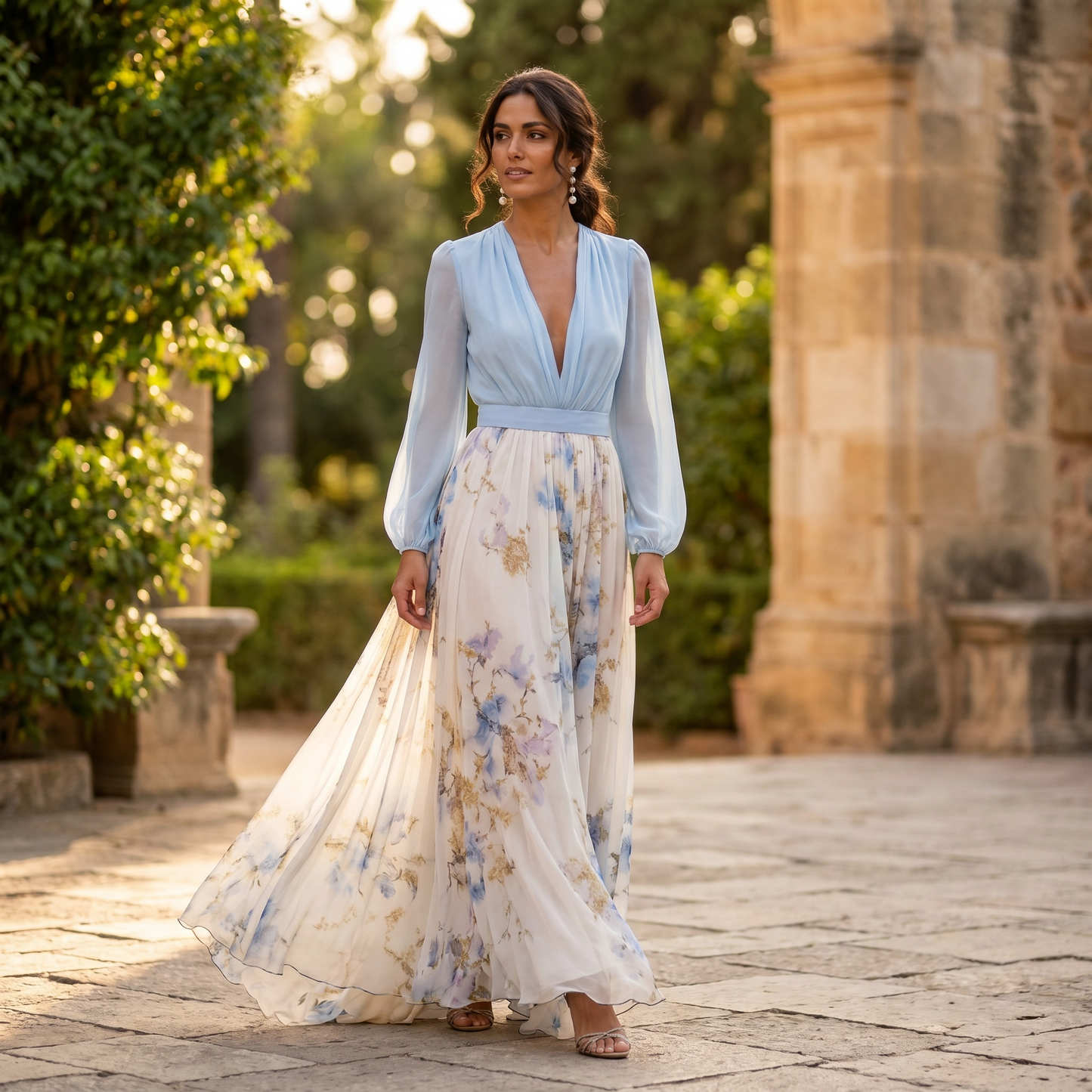 Avril | Robe longue fleurie pour femme