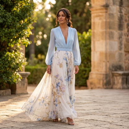 Avril | Robe longue fleurie pour femme