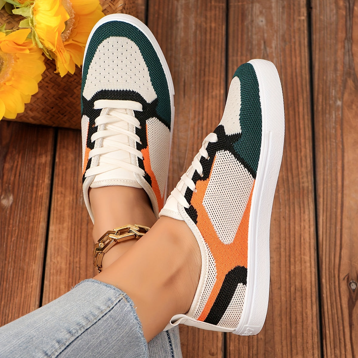 Zarela | Zapatillas para mujer de malla multicolor con cordones