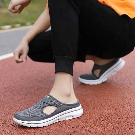 Alba | Zapatillas de casa ortopédicas con malla y suela gruesa