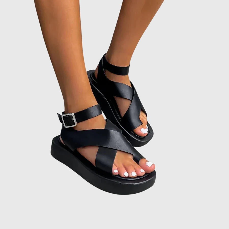 Avril | Sandales orthopédiques à bride croisée et boucle