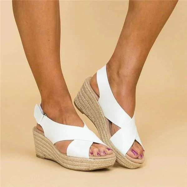 Iliana | Espadrilles für Damen mit Plateau und gekreuzten Riemen