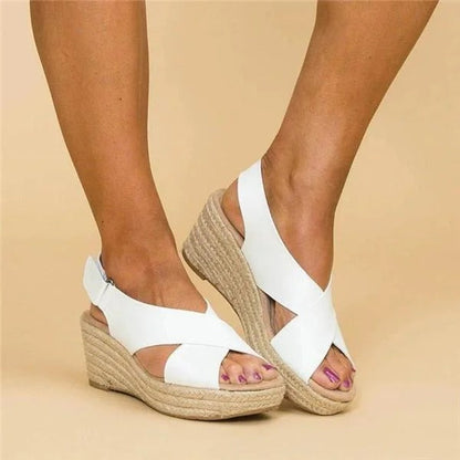 Iliana | Espadrilles für Damen mit Plateau und gekreuzten Riemen