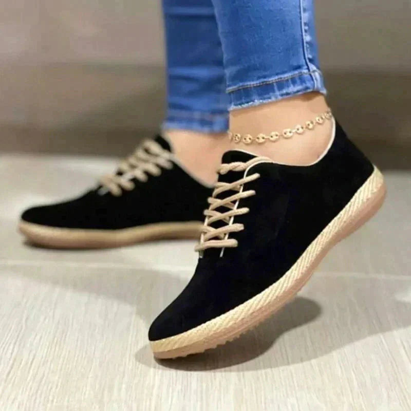 Laura | Zapatos ortopédicos elegantes planos con cordones diseño cerrado