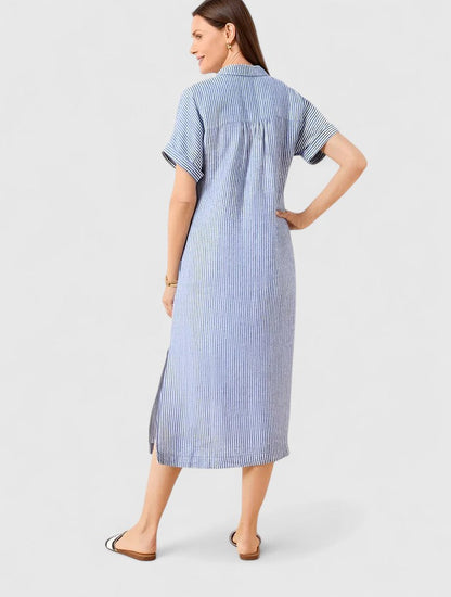 Cielo | Midikleid mit Knöpfen und geradem kurzem Ärmel  