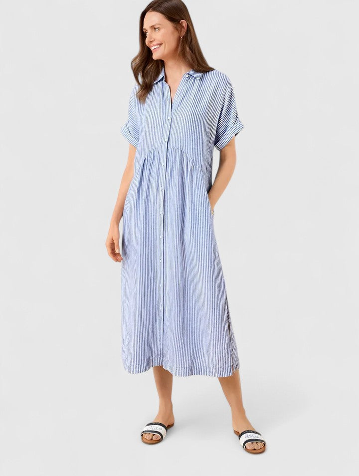 Cielo | Midikleid mit Knöpfen und geradem kurzem Ärmel  