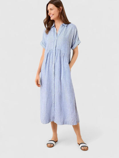 Cielo | Midikleid mit Knöpfen und geradem kurzem Ärmel  