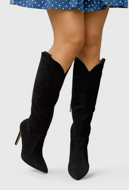Amparo | Klassische hohe Damenstiefel für den Frühling mit spitzer Kappe  