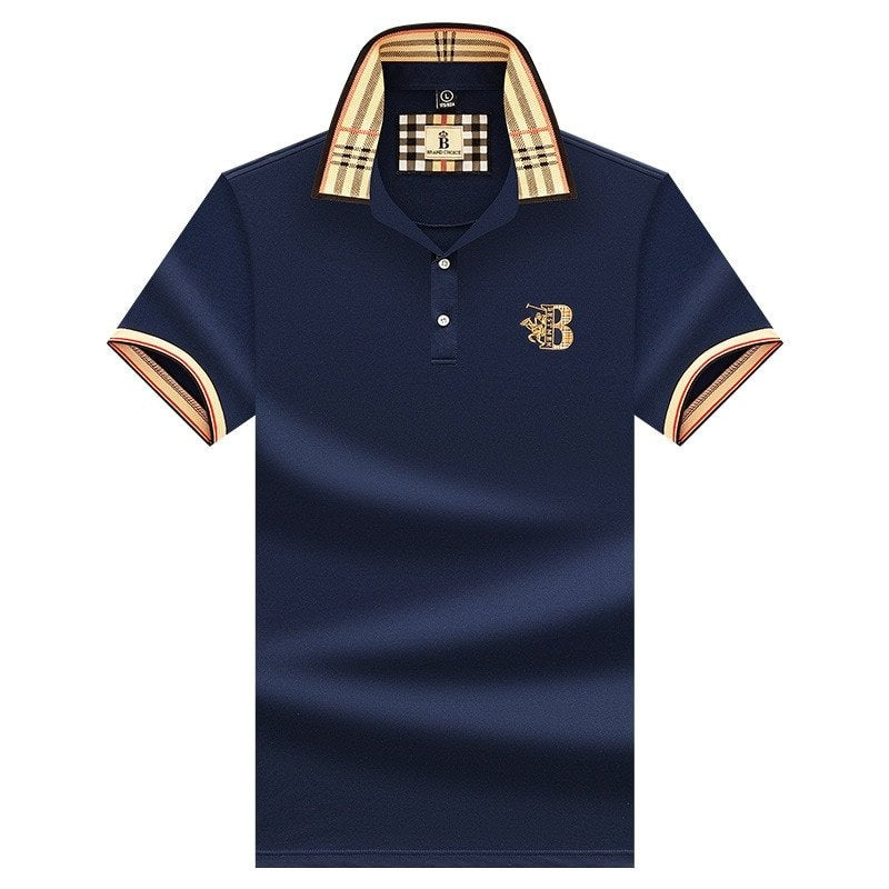Jenaro | Casualowe polo męskie z kontrastowym kołnierzem w kratę | Eleganckie