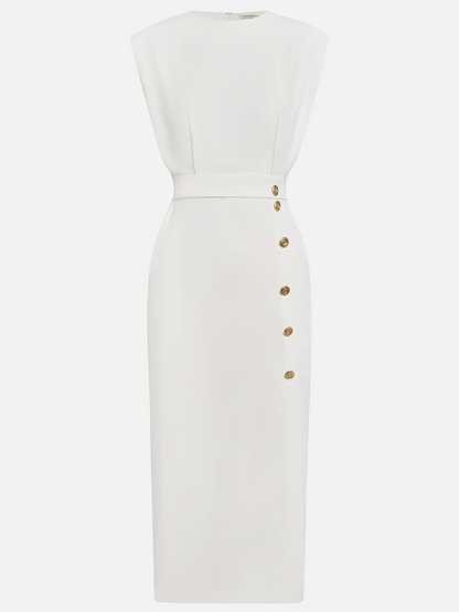Beatriz | Midikleid für Damen mit Knöpfen und Frontschlitz  