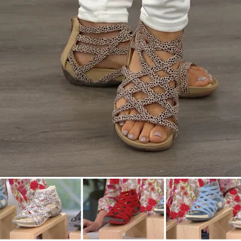 Alicia | Sandalias ortopédicas con tiras cruzadas y diseño abierto