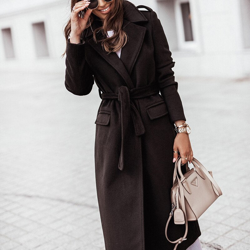 Susana | Langer Wintermantel im urbanen Stil für Damen