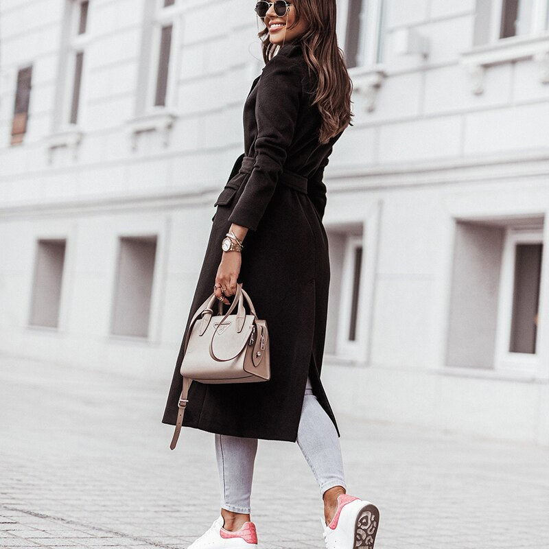 Susana | Langer Wintermantel im urbanen Stil für Damen