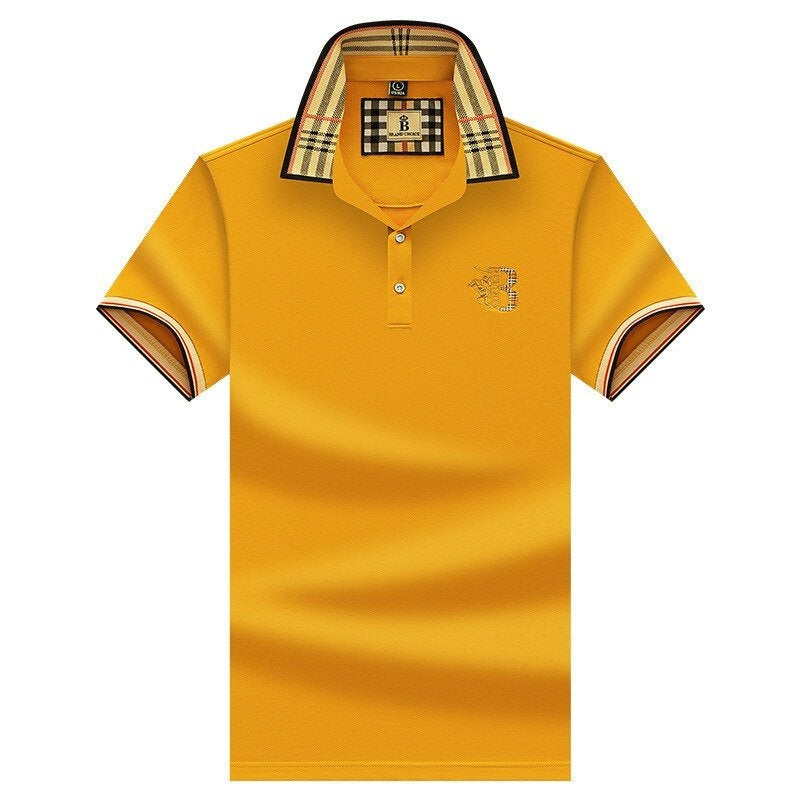 Jenaro | Casualowe polo męskie z kontrastowym kołnierzem w kratę | Eleganckie