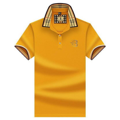 Jenaro | Casualowe polo męskie z kontrastowym kołnierzem w kratę | Eleganckie