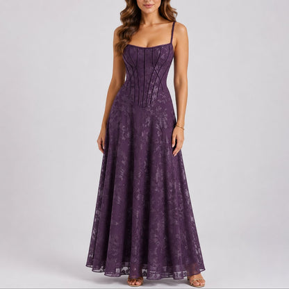 Leonor | Vestido maxi para mujer con corsé y estampado floral