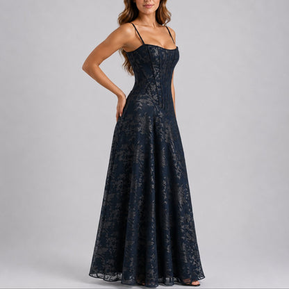 Leonor | Vestido maxi para mujer con corsé y estampado floral