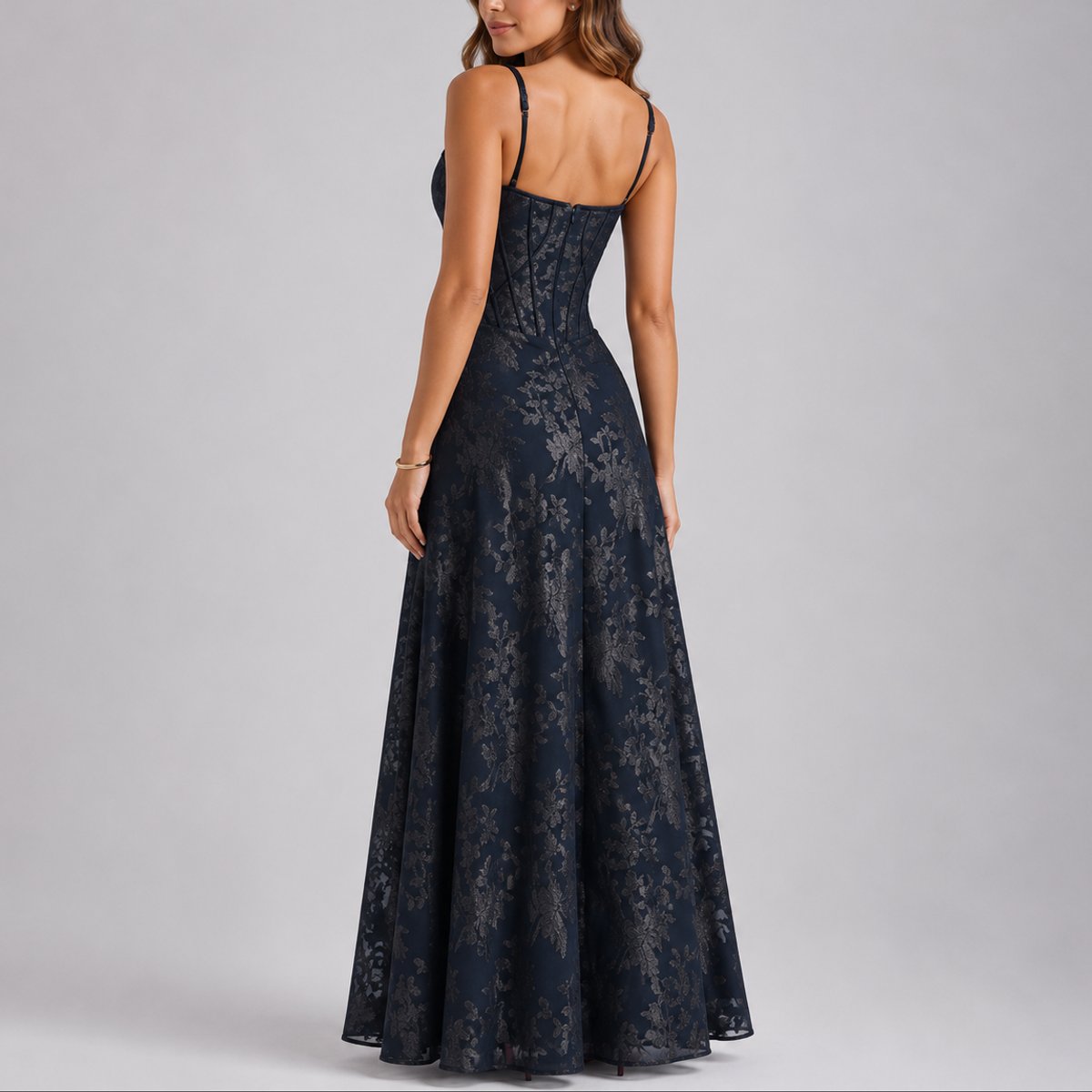 Leonor | Vestido maxi para mujer con corsé y estampado floral