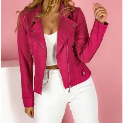 Candela | Chaqueta biker para mujer de polipiel con solapas