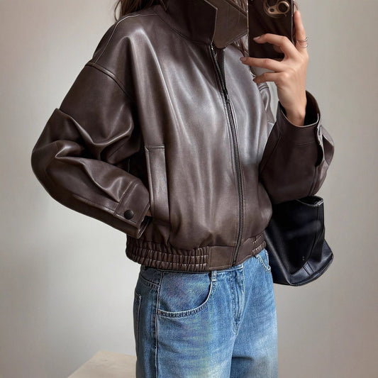 Aurora | Chaqueta bomber para mujer de polipiel con cremallera