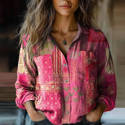 Luisa | Blusa boho para mujer con estampado paisley vintage