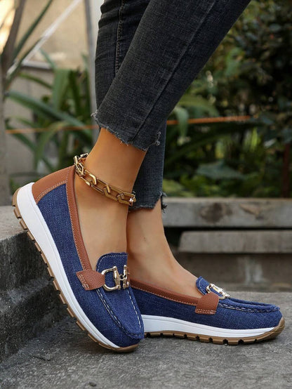 Marcela | Orthopädische Mokassins für Damen mit goldenem Detail  