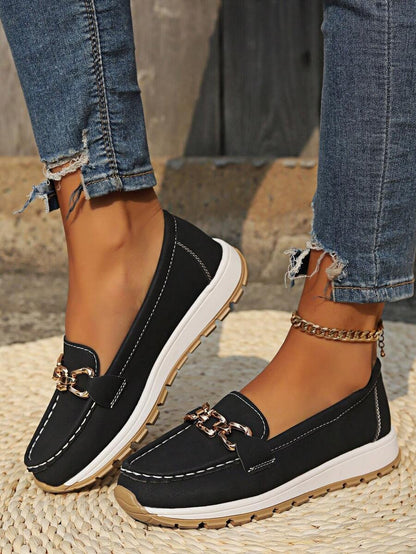 Marcela | Orthopädische Mokassins für Damen mit goldenem Detail  