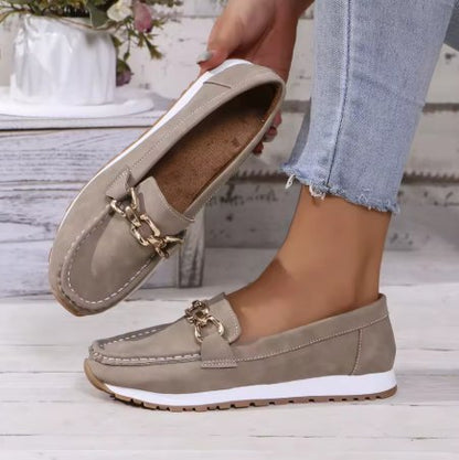 Marcela | Orthopädische Mokassins für Damen mit goldenem Detail  