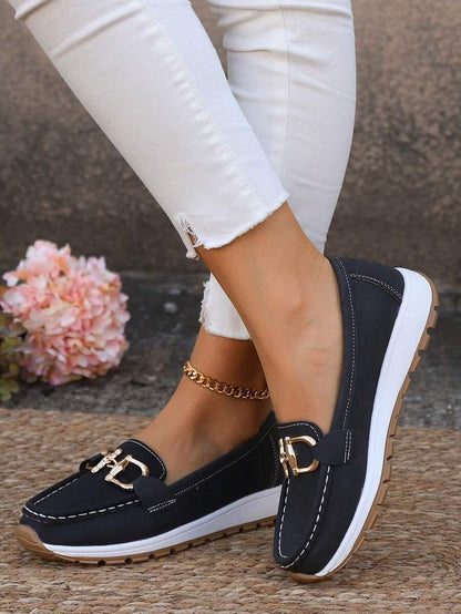 Marcela | Orthopädische Mokassins für Damen mit goldenem Detail  