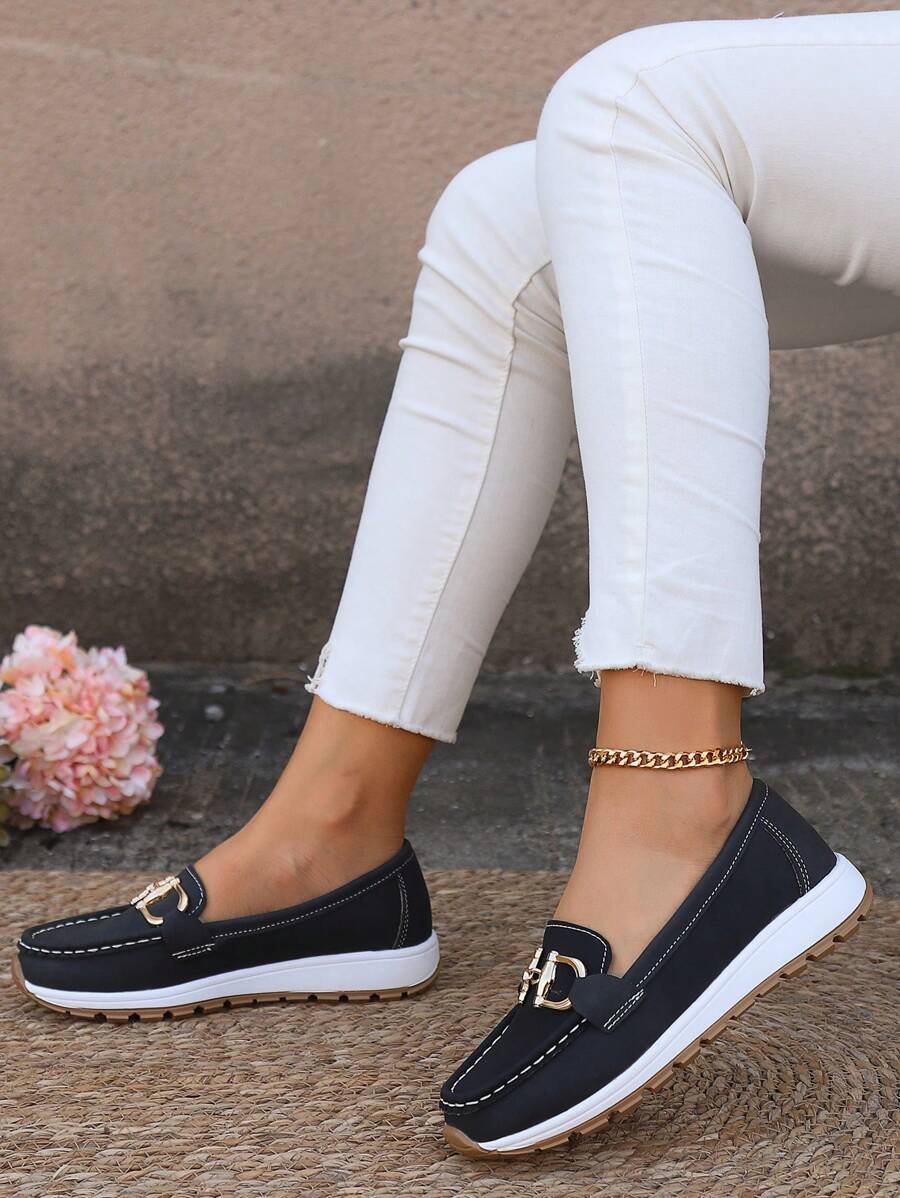 Marcela | Orthopädische Mokassins für Damen mit goldenem Detail  