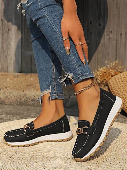 Marcela | Orthopädische Mokassins für Damen mit goldenem Detail  