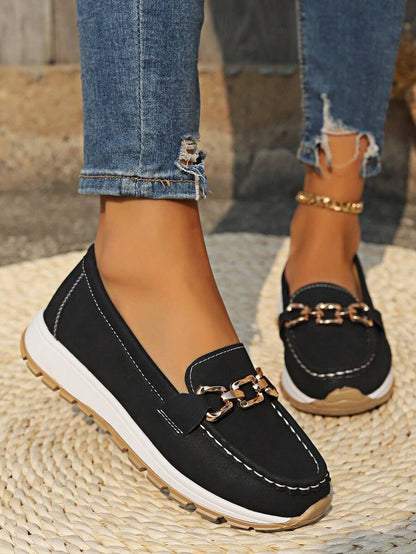 Marcela | Orthopädische Mokassins für Damen mit goldenem Detail  