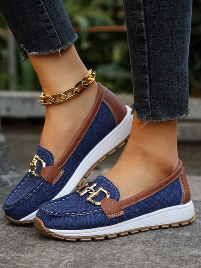 Marcela | Orthopädische Mokassins für Damen mit goldenem Detail  