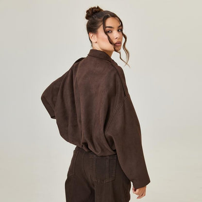 Yolanda | Chaqueta bomber para mujer de corte corto oversize