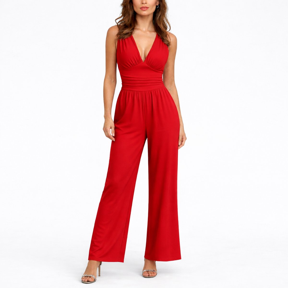 Tamara | Mono de pierna ancha para mujer con cuello en V