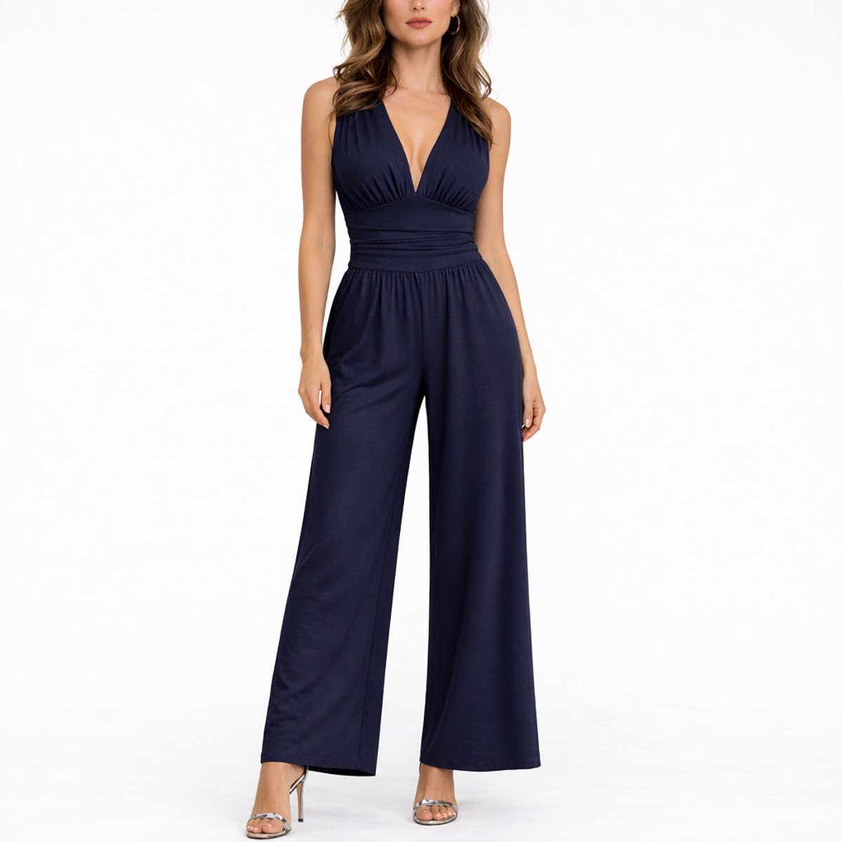 Tamara | Mono de pierna ancha para mujer con cuello en V