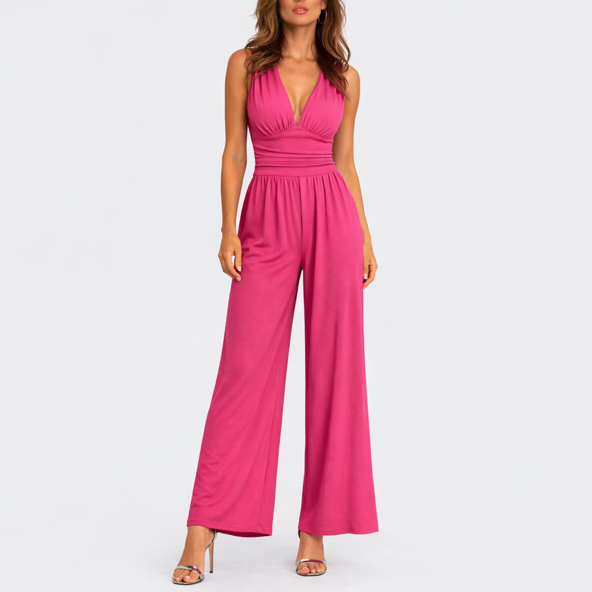 Tamara | Mono de pierna ancha para mujer con cuello en V