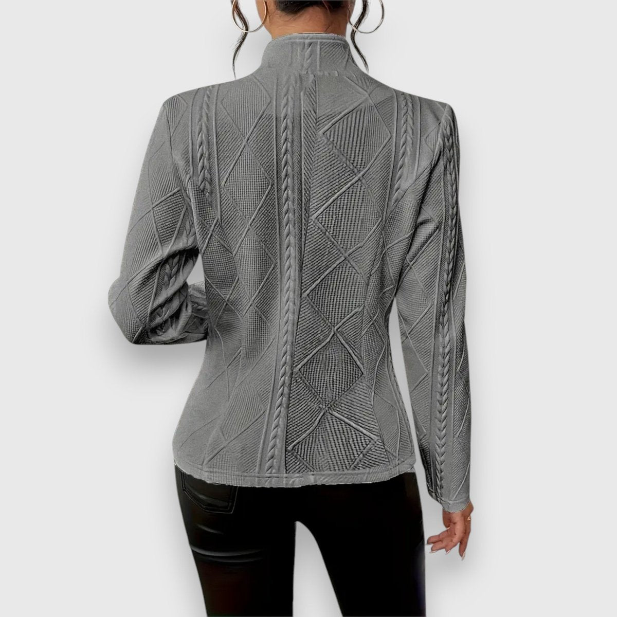 Jocelyn | Cárdigan de punto para mujer con cuello alto y botones