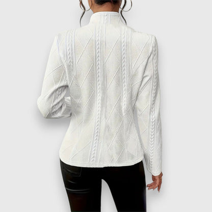 Jocelyn | Cárdigan de punto para mujer con cuello alto y botones