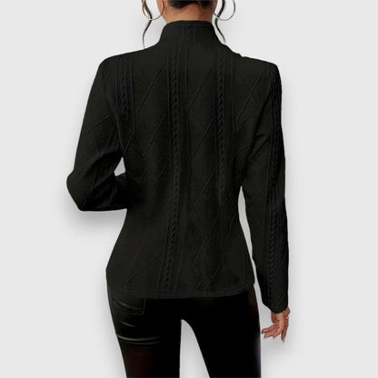Jocelyn | Cárdigan de punto para mujer con cuello alto y botones