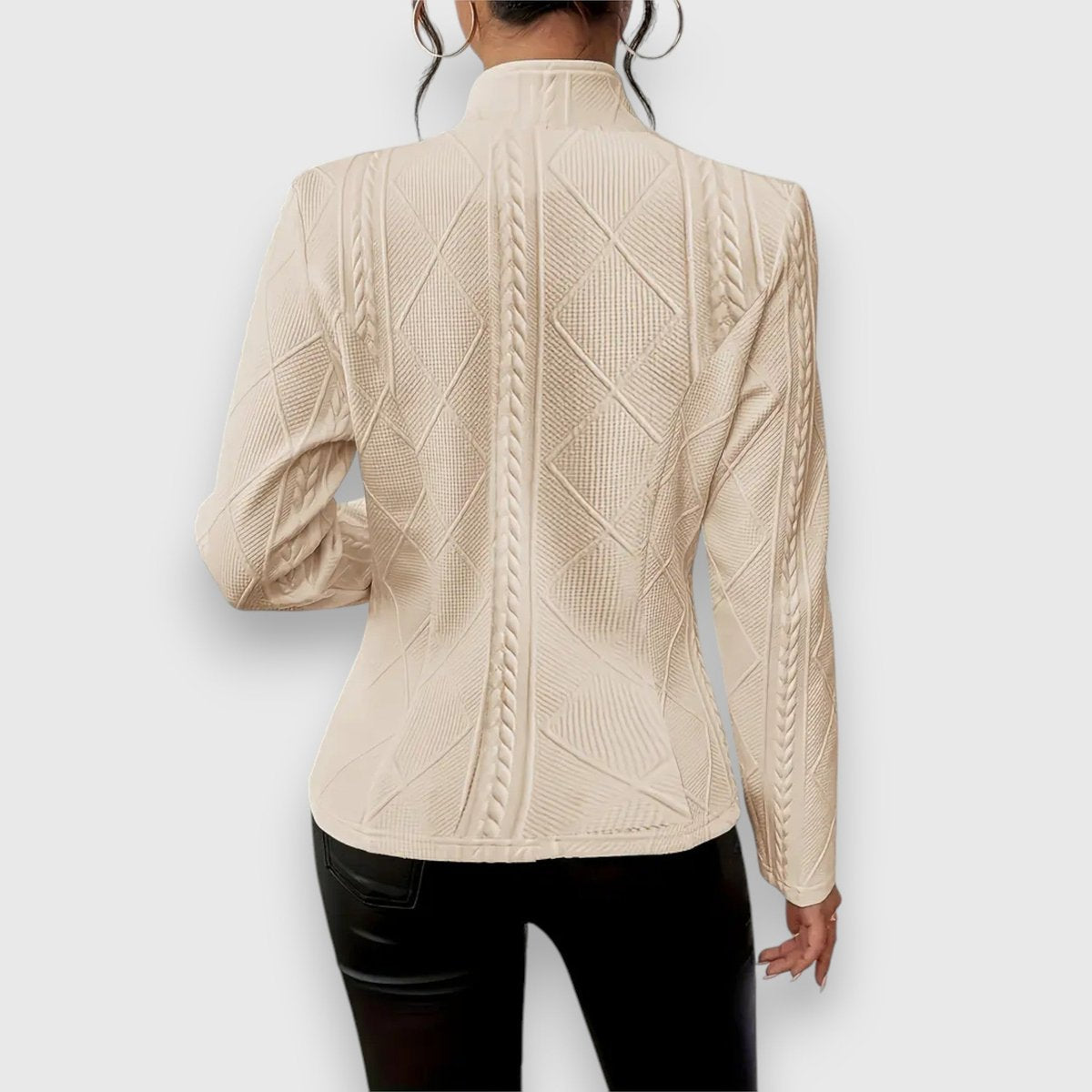 Jocelyn | Cárdigan de punto para mujer con cuello alto y botones