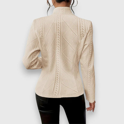 Jocelyn | Cárdigan de punto para mujer con cuello alto y botones